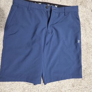 Hurley Men's Solid Blue Flat Front Shorts
